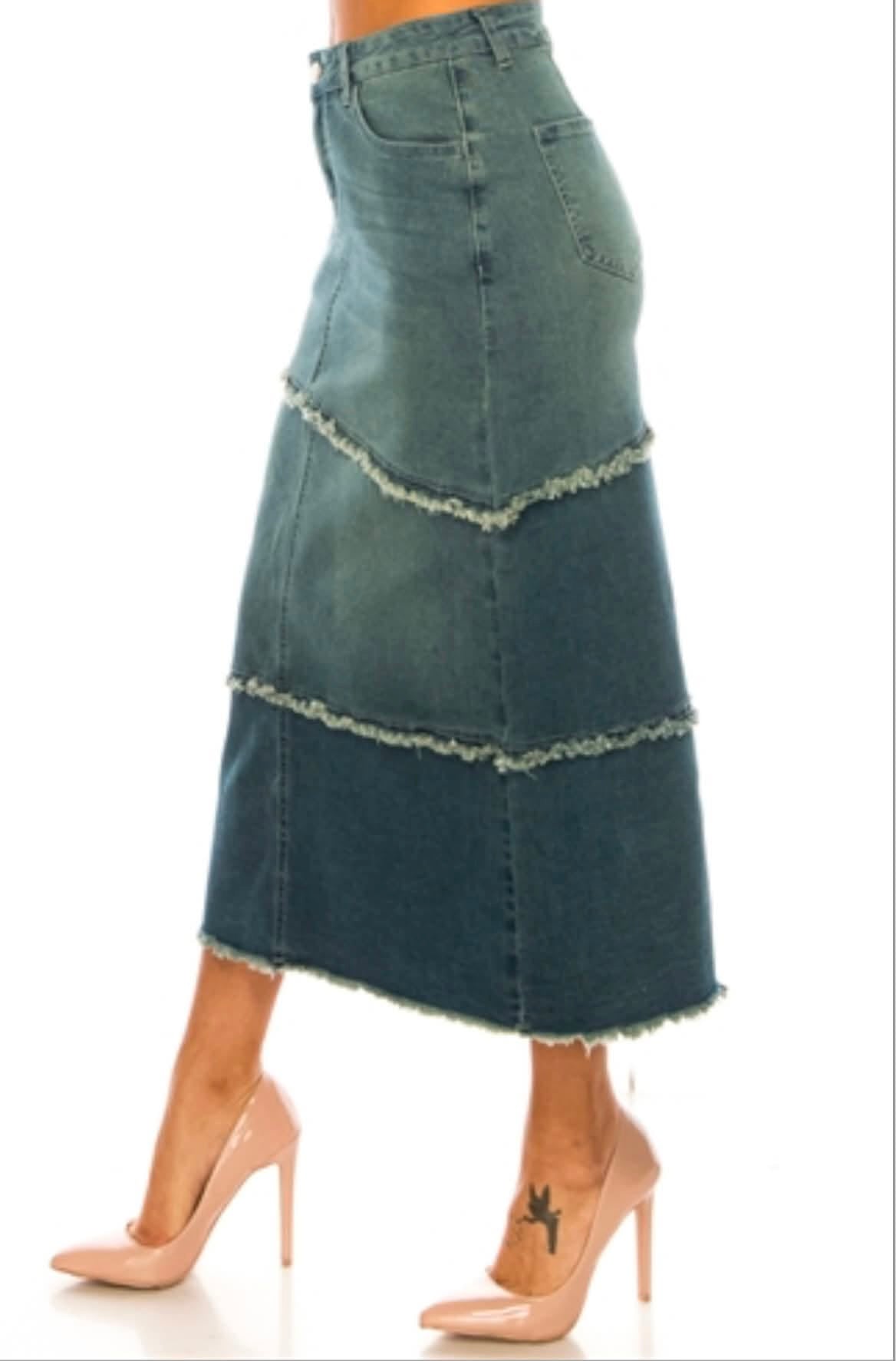 ✨ Be-Girl Stretch Denim Maxi Skirt