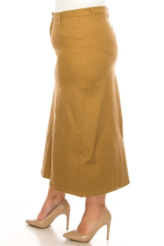 Preorder Khaki long skirt