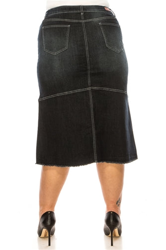 Black Wash midi length skirt